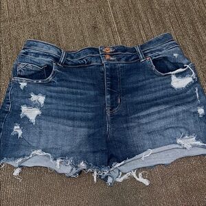 Maurices Edgely Blue Jean Shorts Distressed Style